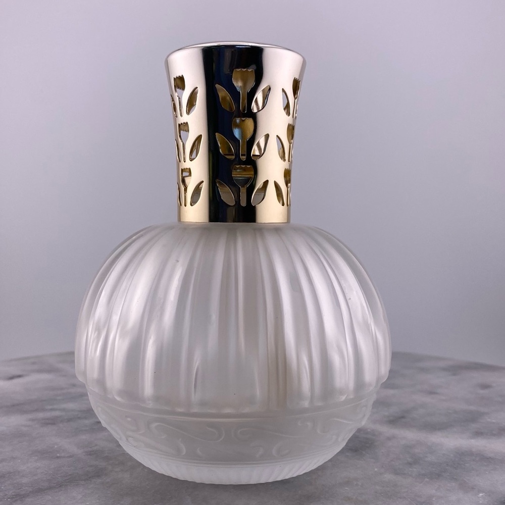 Eden Catalytic Lamp in Frosted Glass and Gold Crown